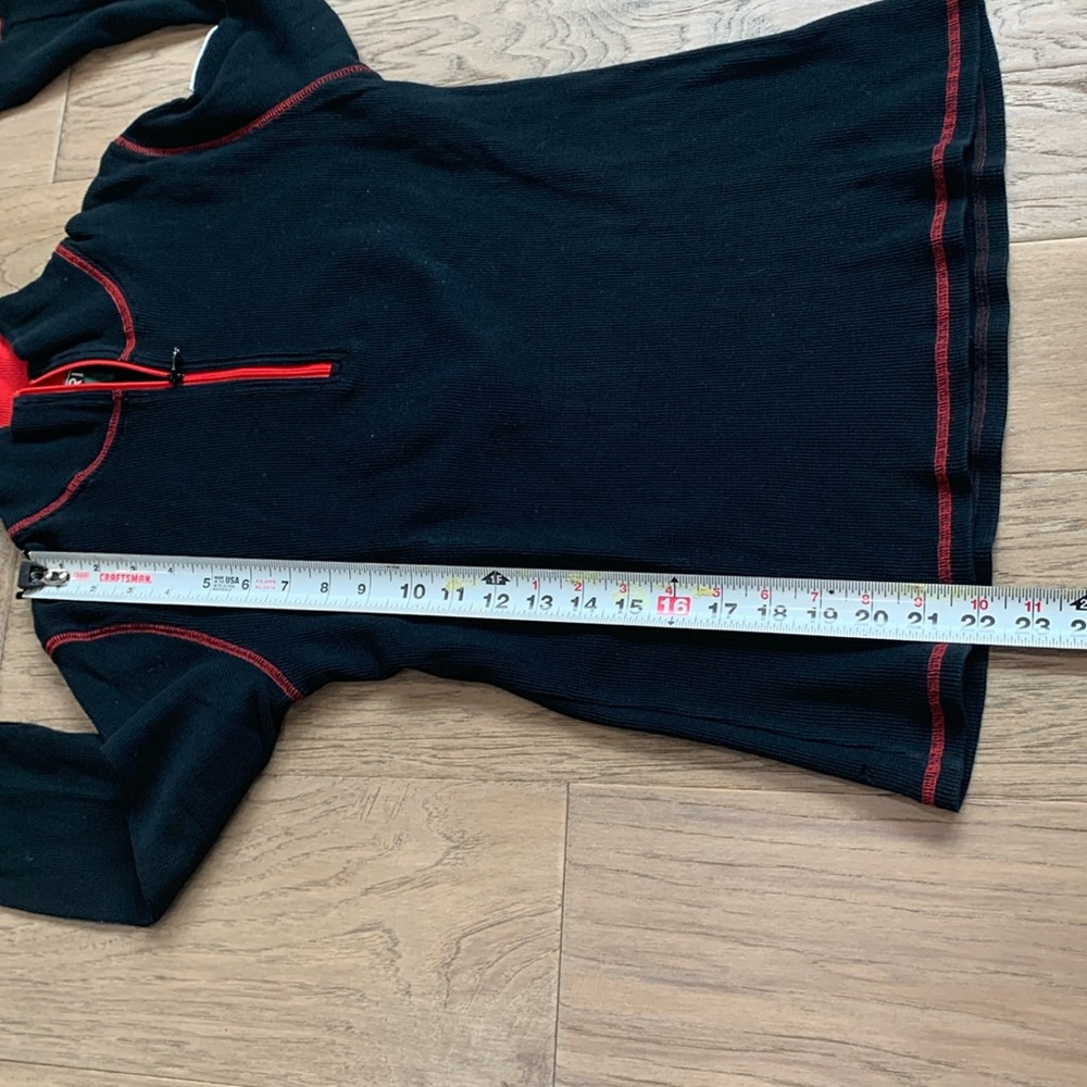 Lauren Ralph Lauren Black Athletic Half-Zip Top with Red Trim Size Large - Picture 9 of 11